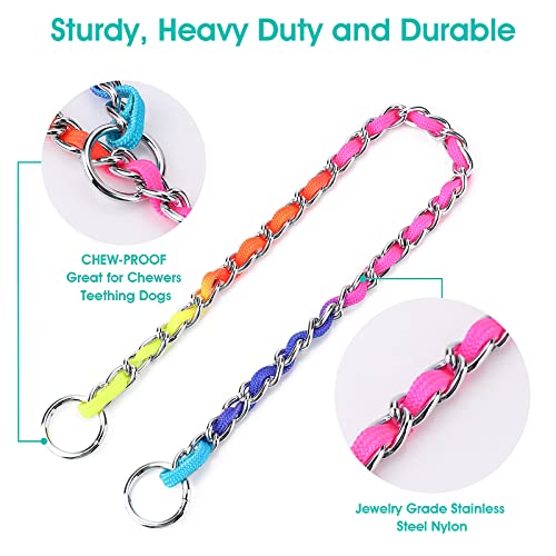 Molain Collar de Perro arcoíris, Collares de Cachorro Ajustables, Collar de Gato de Acero Inoxidable, Collares de Perro para Perros pequeños y medianos