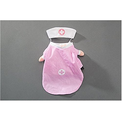 Morbuy Disfraz de Enfermera Ropa Traje Rosa para Mascotas Animal Doméstico Gato Perro con Dos Patas y Gorro para Halloween Navidad(S, color2)