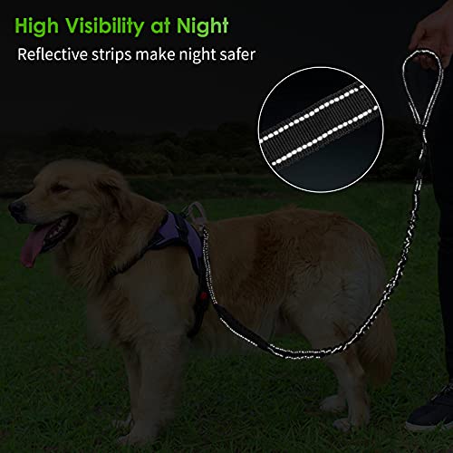 morpilot Correa para Perro Elástica, Correa Fuerte con Mango Suave para Perros Medianos y Grandes, Correa Reflectantes para Mascotas para Caminar Seguro de Noche con Perros + Bolsa de Basura (Negro)