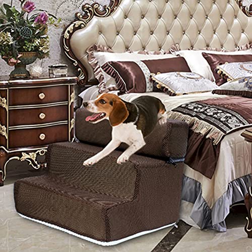 Mothcattl Cubierta De Escaleras De Cama para Mascotas Perros, Cómoda Antideslizante De Piel Sintética para, Cubierta De Escalera De Cama Desmontable para Cachorros Negro 1