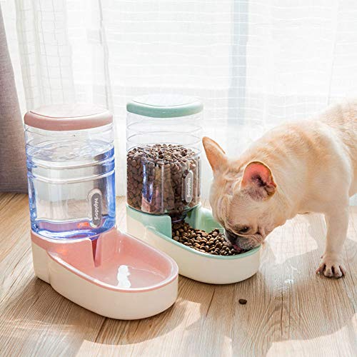 Msicoco Tazón a prueba de fugas automático de gran capacidad para perros y gatos, dispensador de agua para mascotas (alimentador de agua, gris)