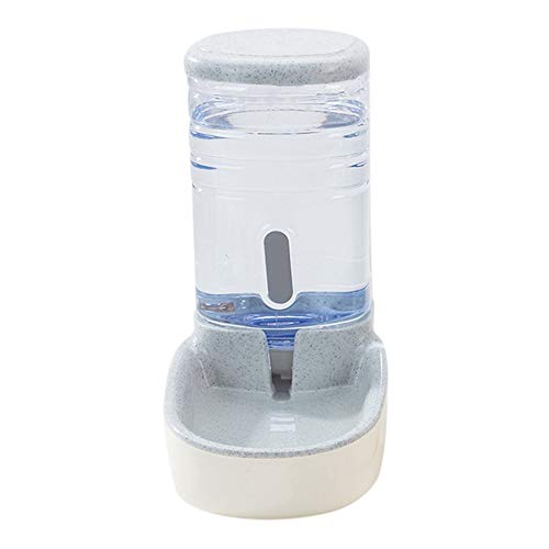 Msicoco Tazón a prueba de fugas automático de gran capacidad para perros y gatos, dispensador de agua para mascotas (alimentador de agua, gris)