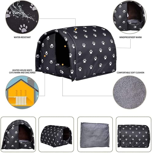 MTDBAOD Cat Houses for Outdoor Cats, Cats Shelter Thickened Weatherproof,Foldable Cat Dog House,Stray Cat Oxford Cloth Cat House,Outdoor Cat House for Winter