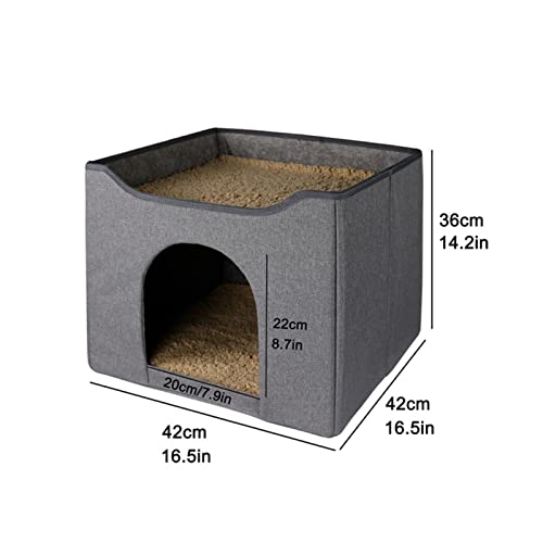 Mudicy Casa Plegable para Gatos para Mascotas de Interior, casa Desmontable para Gatos, casa Plegable para Perros, Refugio cálido para Mascotas para Gatos y Cachorros pequeños