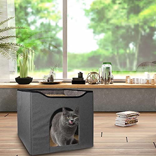 Mudicy Casa Plegable para Gatos para Mascotas de Interior, casa Desmontable para Gatos, casa Plegable para Perros, Refugio cálido para Mascotas para Gatos y Cachorros pequeños