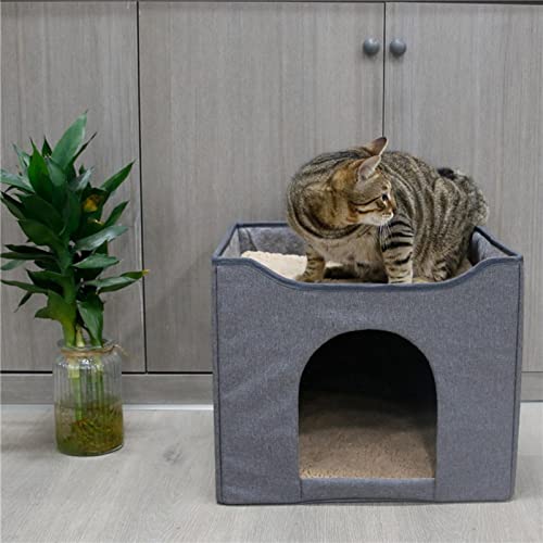 Mudicy Casa Plegable para Gatos para Mascotas de Interior, casa Desmontable para Gatos, casa Plegable para Perros, Refugio cálido para Mascotas para Gatos y Cachorros pequeños
