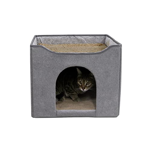 Mudicy Casa Plegable para Gatos para Mascotas de Interior, casa Desmontable para Gatos, casa Plegable para Perros, Refugio cálido para Mascotas para Gatos y Cachorros pequeños