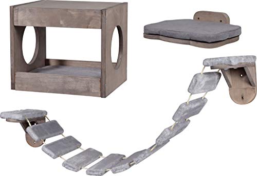 Muebles de diseño para Gatos con Cueva para Gatos y Pelota de Juego, árbol rascador y Cama para Gatos.