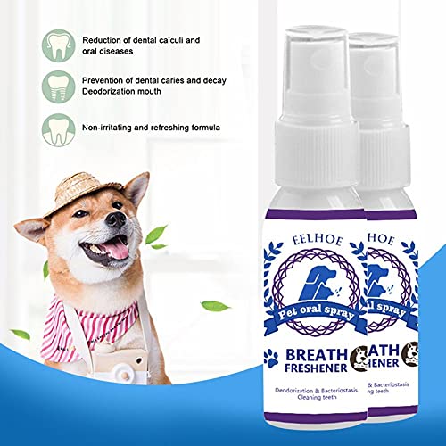 MUGBGGYUE Ambientador para mascotas, 30 ml, limpiador oral portátil, spray para cuidado de la salud, desodorante para la boca del perro, cuidado del gato, removedor de manchas y olores