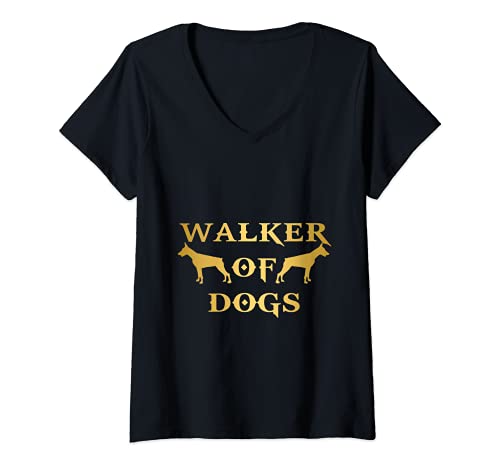 Mujer Caminante de perros - Caminante de perros divertido Camiseta Cuello V