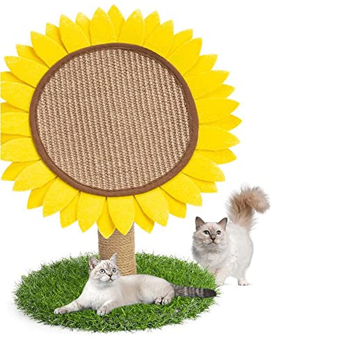 MUJIE Árbol de Gato de Girasol, Cuerda de la Cuerda de sisal Natural Cat Rasging Post, Marco de Escalada de Gato Anti-Scratch, Tablero de rasguños for Actividades de Kittens, Suministros for Mascotas