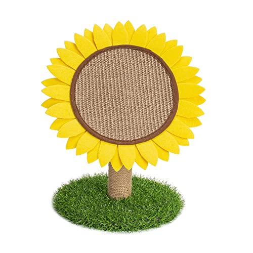 MUJIE Árbol de Gato de Girasol, Cuerda de la Cuerda de sisal Natural Cat Rasging Post, Marco de Escalada de Gato Anti-Scratch, Tablero de rasguños for Actividades de Kittens, Suministros for Mascotas