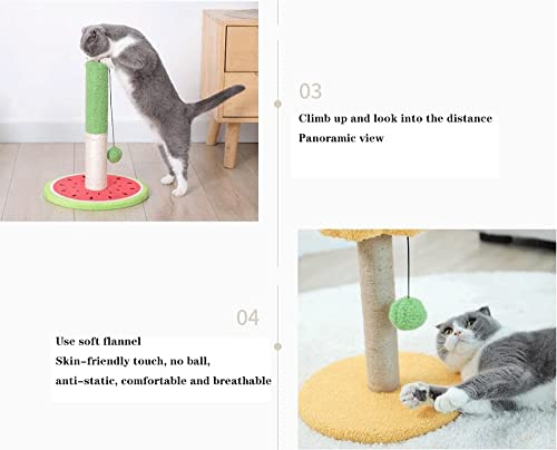 MUJIE Tipo de Flor de Piso de pie, árbol de Gato, Gato de Cuerda de sisal Natural, Poste, Marco de Escalada de Gato Anti-rasguño, for Mascotas for Jugar, Descansar, afilar Garras (Color : Yellow)