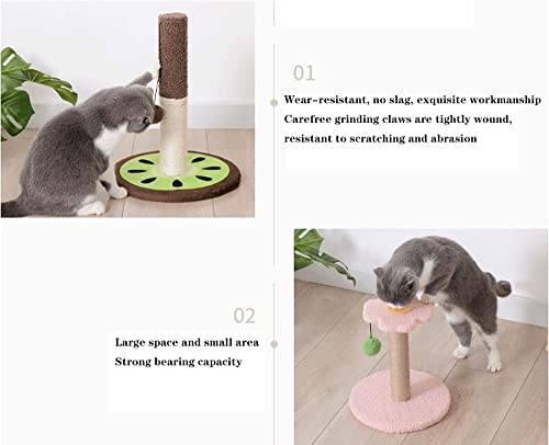MUJIE Tipo de Flor de Piso de pie, árbol de Gato, Gato de Cuerda de sisal Natural, Poste, Marco de Escalada de Gato Anti-rasguño, for Mascotas for Jugar, Descansar, afilar Garras (Color : Yellow)