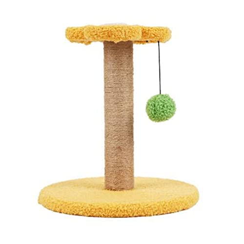 MUJIE Tipo de Flor de Piso de pie, árbol de Gato, Gato de Cuerda de sisal Natural, Poste, Marco de Escalada de Gato Anti-rasguño, for Mascotas for Jugar, Descansar, afilar Garras (Color : Yellow)
