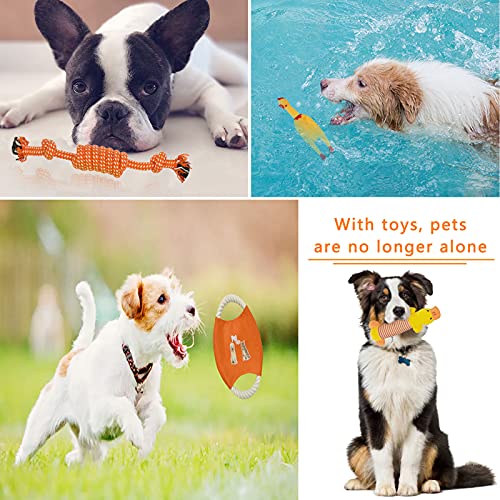 MULEVIP Grupo de Juguetes para Perros,Durable Masticable Cuerda Soledad Juguete para Perrito Pequeño Medio Solitario para Mantener a su Perro Sano 15 Piezas,Juego de Regalo.