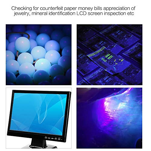 mumisuto Linterna con Detector UV, 3 Colores, Ultravioleta, Blanco, Amarillo, Linterna, lámpara de Mano, para Pruebas de Dinero de Jade, Mascotas, orina y Manchas