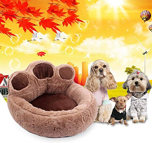 MUMUCW Animales Favoritos Cama para Mascotas con la Pata del Perro Lindo Colorido Lavable Auto calentable Lana Cama para Mascotas Cachorro Perro Gato Casa (Color : Red, Tamaño : S)
