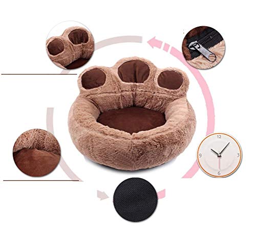 MUMUCW Animales Favoritos Cama para Mascotas con la Pata del Perro Lindo Colorido Lavable Auto calentable Lana Cama para Mascotas Cachorro Perro Gato Casa (Color : Red, Tamaño : S)