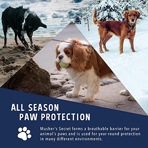 Musher's Secret Paw Protector Wax. Balsamo Perro Hecho con 100 por Ciento De Ceras Naturales. Protectores Patas Perros y Protección pezuñas para Todas Las Estaciones. 200 Gramos