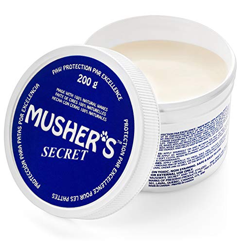 Musher's Secret Paw Protector Wax. Balsamo Perro Hecho con 100 por Ciento De Ceras Naturales. Protectores Patas Perros y Protección pezuñas para Todas Las Estaciones. 200 Gramos