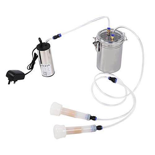 Mxtech Kit portátil de ordeño de Cabras, máquina de ordeño eléctrica de 2L, Herramienta de ordeño al vacío para ordeñar ovejas, ordeñar Cabras, Accesorio de Granjero(For Cattle)