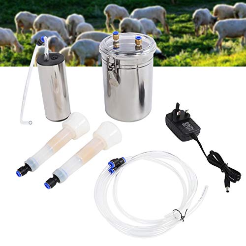 Mxtech Kit portátil de ordeño de Cabras, máquina de ordeño eléctrica de 2L, Herramienta de ordeño al vacío para ordeñar ovejas, ordeñar Cabras, Accesorio de Granjero(For Cattle)
