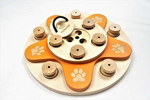 My Intelligent Dogs Juguete Interactivo de Madera para Perros Flor para Perros, M