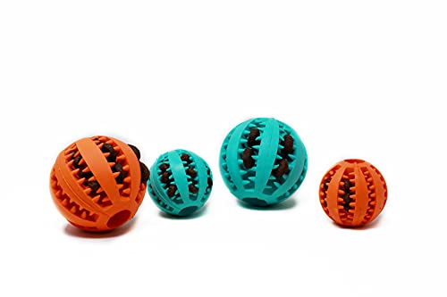 My Joone | Juguete para perros de rocío en color cebra y pelota de goma maciza / pelota dental para perros pequeños y grandes, pelota con cuerda, pelota de lanzamiento, juguete antidesgarros.