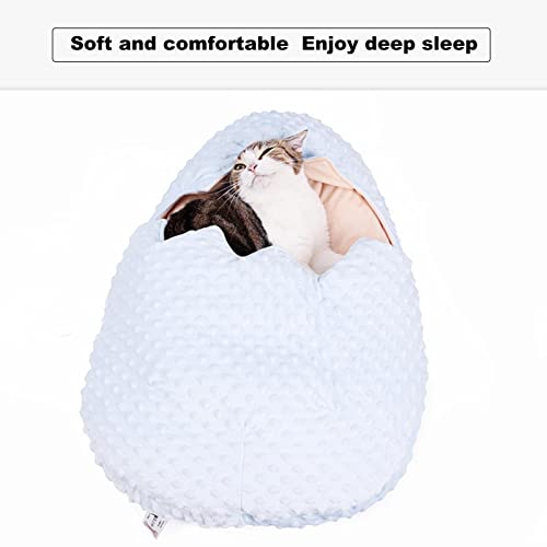 MY99 USHOMI Cama para Mascotas Cave - Bolsa de Saco para acurrucarse con autocalentamiento con diseño de cáscara de Huevo para Gatitos Lindos, Cachorros, Camas para Gatos Lavables, Accesorios