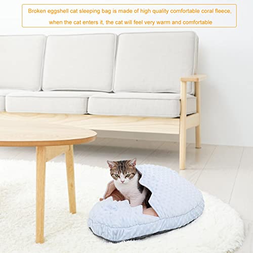 MY99 USHOMI Cama para Mascotas Cave - Bolsa de Saco para acurrucarse con autocalentamiento con diseño de cáscara de Huevo para Gatitos Lindos, Cachorros, Camas para Gatos Lavables, Accesorios