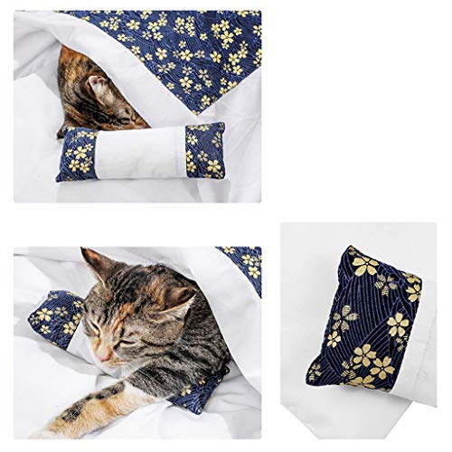 MYBOON Cama para Gatos Saco de Dormir para Gatos Sofás Estera Casa cálida de Invierno Cojín para Nido de Perrera para Cachorros, Casa para Gatos, Lenguaje de Flores Rojas