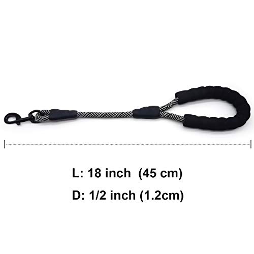 Mycicy - Correa Corta para Perro - 18 Pulgadas con Mango Acolchado - Correa de Nailon Fuerte de 1/2 Pulgadas para Perros medianos y Grandes