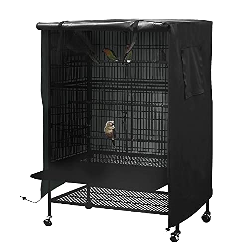 N  A Cubierta Jaula para Mascotas: Cubierta de Jaula de Pájaros de Buenas Noches para Jaula de Gato para Pájaros Y Mascotas para Privacidad Y Comodidad de Animales Pequeños,Negro