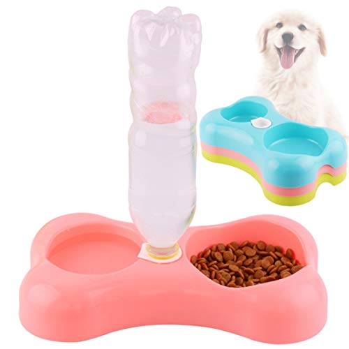 N / A Cuenca del Perro De Agua Granja Alimentador No del Resbalón De Alimentos Dispensador De Agua Doble Pet Cuencos Conjunto Automático para Gatos Y Perros Pequeños/Medianos Comederos