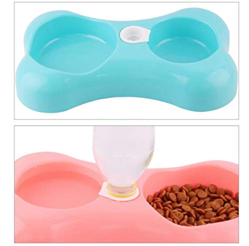 N / A Cuenca del Perro De Agua Granja Alimentador No del Resbalón De Alimentos Dispensador De Agua Doble Pet Cuencos Conjunto Automático para Gatos Y Perros Pequeños/Medianos Comederos