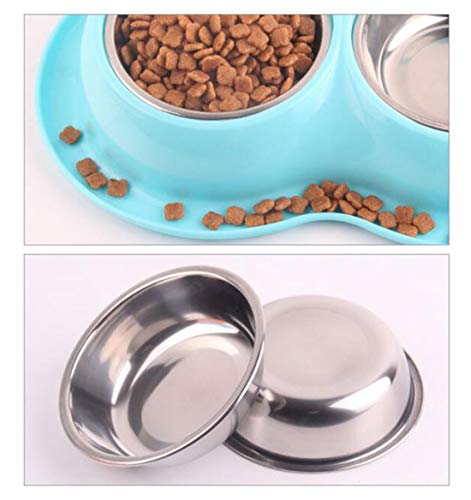 N / A Puppy Dog Food Bowl, Comederos para Perros Anti-Deslizante De Doble Cuencos De Agua Cat para Cachorros Y Perros Alimentador