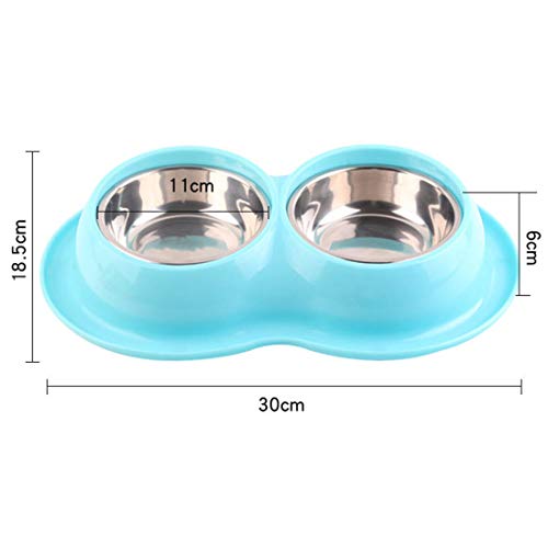 N / A Puppy Dog Food Bowl, Comederos para Perros Anti-Deslizante De Doble Cuencos De Agua Cat para Cachorros Y Perros Alimentador