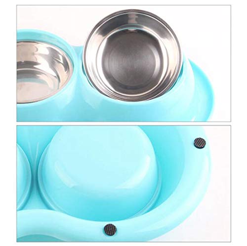 N / A Puppy Dog Food Bowl, Comederos para Perros Anti-Deslizante De Doble Cuencos De Agua Cat para Cachorros Y Perros Alimentador