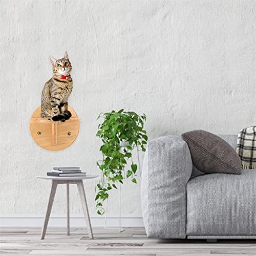 N / B Estantes de Pared para Gatos de 3 Piezas, Estante Redondo para Gatos montado en la Pared, Cama escalonada para Gatos, Escalera para trepar y Pared para Gatos DIY, Montaje fácil y Seguro
