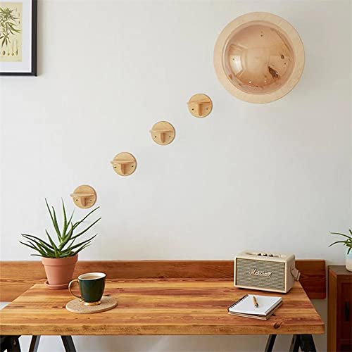 N / B Estantes de Pared para Gatos de 3 Piezas, Estante Redondo para Gatos montado en la Pared, Cama escalonada para Gatos, Escalera para trepar y Pared para Gatos DIY, Montaje fácil y Seguro