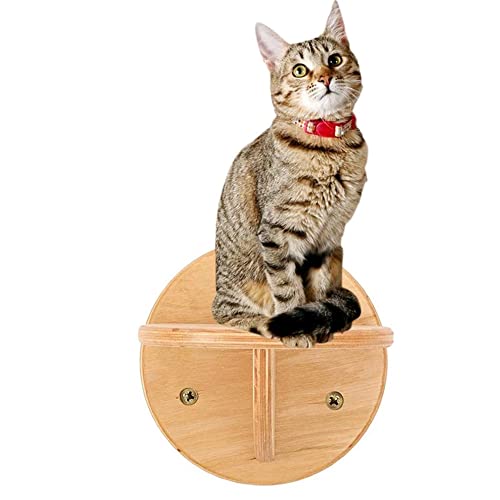 N / B Estantes de Pared para Gatos de 3 Piezas, Estante Redondo para Gatos montado en la Pared, Cama escalonada para Gatos, Escalera para trepar y Pared para Gatos DIY, Montaje fácil y Seguro