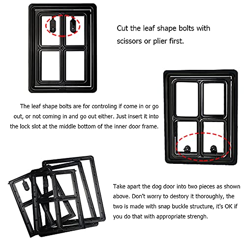 N / B Puerta de la Puerta de los Cachorros para Perros y Gatos, Puerta de Cachorros para Puertas de Pantalla Deslizante, Interior Exterior Resistente, Resistente, se Adapta a la Derecha en el Filo