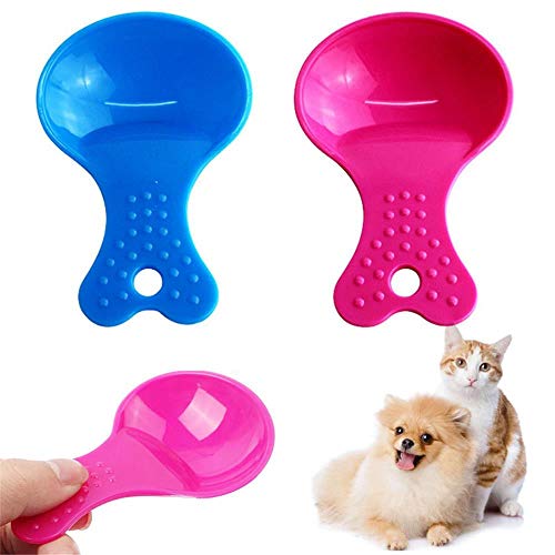NA Color Cuchara Linda Comida para Perros Teddy Cat Candy Pet Pala Pala Botella de Agua Bebederos, Azul, Federación de Rusia