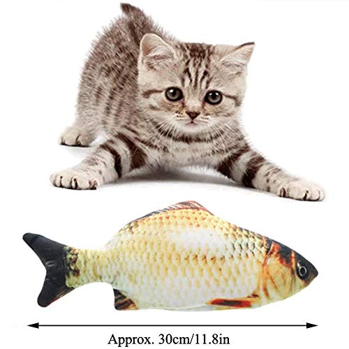 NA Juguete de pez pateador de Gato en Movimiento eléctrico, pez Realista, Juguete Divertido para Ejercicio de Gato para Gato/Gatito/Gatito pez de Juguete de Gato Juguetes de Hierba gatera
