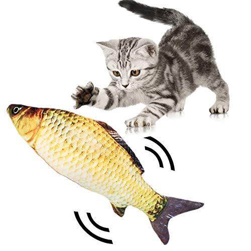 NA Juguete de pez pateador de Gato en Movimiento eléctrico, pez Realista, Juguete Divertido para Ejercicio de Gato para Gato/Gatito/Gatito pez de Juguete de Gato Juguetes de Hierba gatera