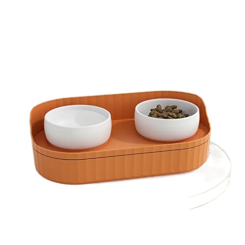NA Pet Supplies & Pet. Creative Cat Food Products Base engrosada de doble capa gran capacidad para gatos cuenca de cerámica para gatos a prueba de salpicaduras doble tazón