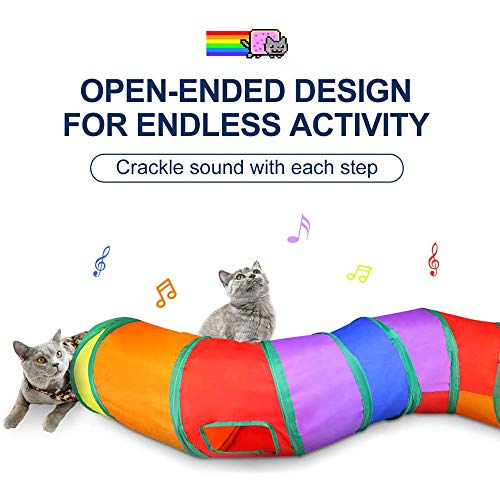 NA Túneles De Gato para Gatos De Interior con Play Ball, Túnel S Plegable para Cachorro De Gato De Interior, Gatito, Conejo