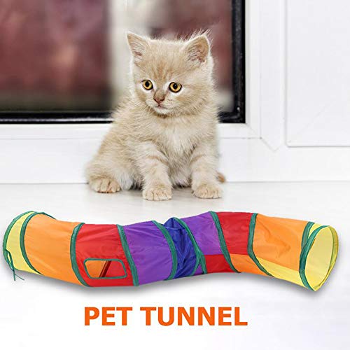 NA Túneles De Gato para Gatos De Interior con Play Ball, Túnel S Plegable para Cachorro De Gato De Interior, Gatito, Conejo