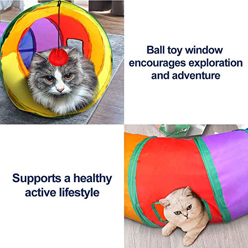 NA Túneles De Gato para Gatos De Interior con Play Ball, Túnel S Plegable para Cachorro De Gato De Interior, Gatito, Conejo